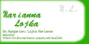 marianna lojka business card